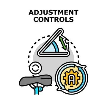 Adjusting settings on various control elements concept Stock Illustration