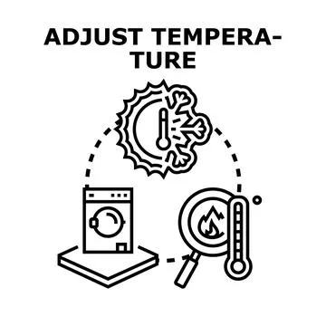 Adjusting temperature settings for comfort and efficiency Stock Illustration