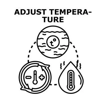 Adjusting temperature settings for thermal control concept Stock Illustration