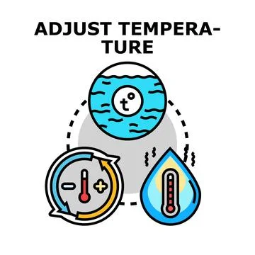 Adjusting temperature settings for thermal control concept Stock Illustration
