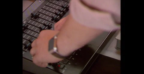 Adjusting Theatre Lights, Knobs and Dials (1988) Stock Footage 310928231