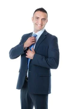 Adjusting tie Stock Photos