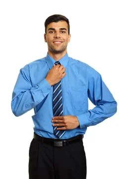 Adjusting tie Stock Photos