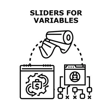 Adjusting variables for business and web development processes Stock Illustration