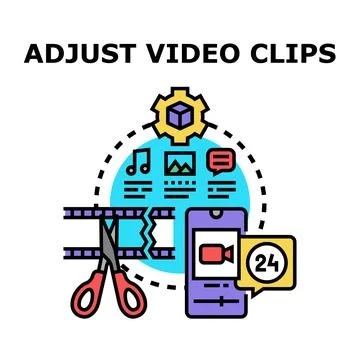 Adjusting video clips for mobile content creation Stock Illustration