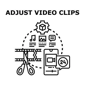 Adjusting video clips for mobile content creation Stock Illustration