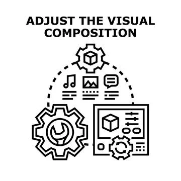 Adjusting visual composition for creative content development Ilustração Stock