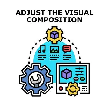 Adjusting visual composition for creative content development Ilustração Stock