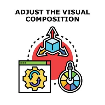 Adjusting visual composition with creative graphic design tools Ilustração Stock