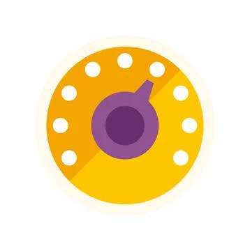 Adjusting volume control knob icon flat design Stock Illustration