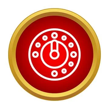 Adjusting volume control knob on a red interface Stock Illustration