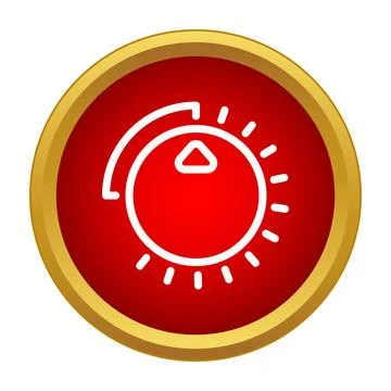 Adjusting volume level with a red knob dial icon Stock-Illustration