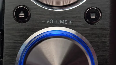 Adjusting Volume on Stereo Set Close-Up Stock Footage 131359723
