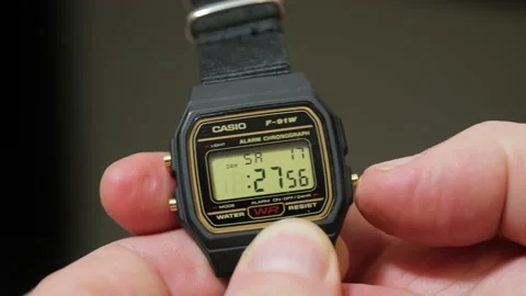 Adjusting watch back one hour, dst end Video stock 141481691