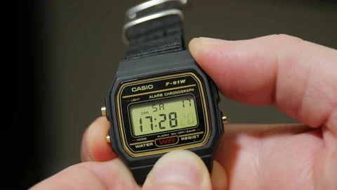Adjusting watch back one hour, dst end Video stock 142168458