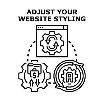 Adjusting website styling options for improved interface Stock Illustration