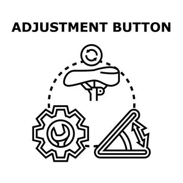 Adjustment button concept for setup configuration process Illustrazione stock
