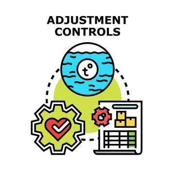 Adjustment controls concept managing various system settings Stock Illustration