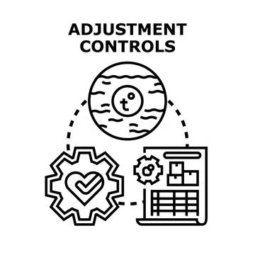 Adjustment controls concept managing various system settings Stock Illustration