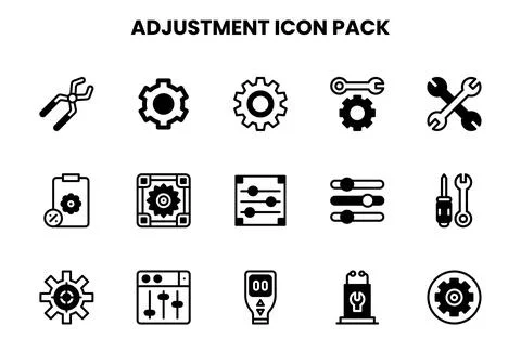 Adjustment DuoTone Bundle Icons Pack Stock Illustration