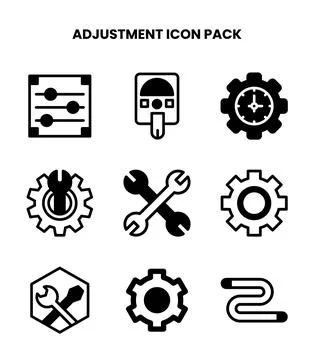 Adjustment DuoTone Design Icons Pack Stock Illustration