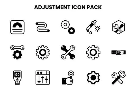 Adjustment DuoTone Design Icons Pack Stock Illustration