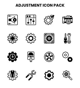 Adjustment DuoTone Design Icons Pack Stock Illustration