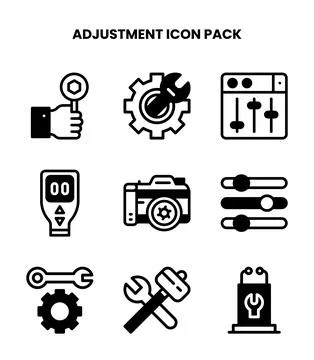 Adjustment DuoTone Icons Pack Stock Illustration
