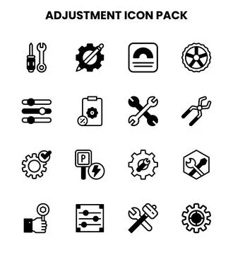 Adjustment DuoTone Set Icons Pack イラスト素材