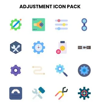 Adjustment Flat Collection Icons Pack 스톡 일러스트