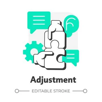 Adjustment flat outline concept icon Stock Illustration