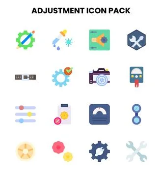 Adjustment Flat Set Icons Pack イラスト素材