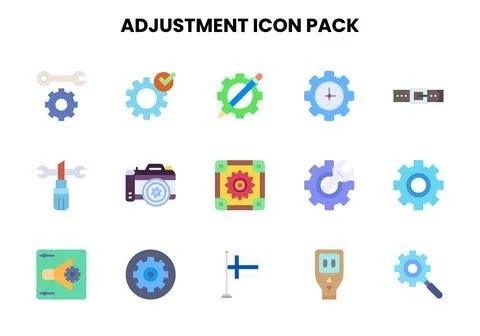 Adjustment Flat Vector Icons Pack イラスト素材