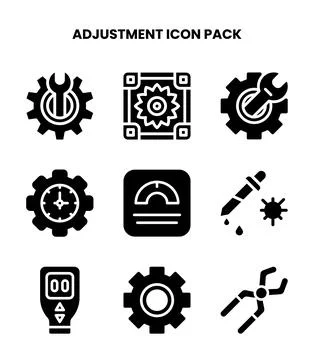 Adjustment Glyph Bundle Icons Pack Stock Illustration