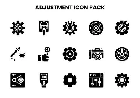 Adjustment Glyph Graphics Icons Pack Stock Illustration