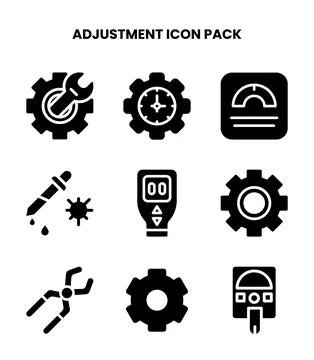 Adjustment Glyph Scalable Icons Pack イラスト素材