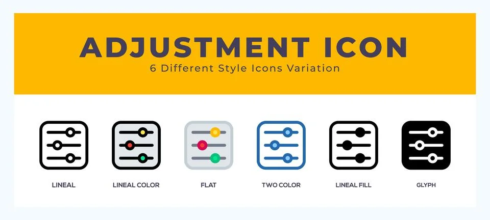 Adjustment icon set. Design elements for logo Illustrazione stock