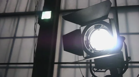Adjustment Of Lighting Device During Filming Stock Footage 56732862
