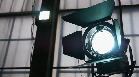 Adjustment Of Lighting Device During Filming Stock Footage 58189080