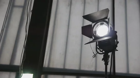 Adjustment Of Lighting Device During Filming Stock Footage 58189109