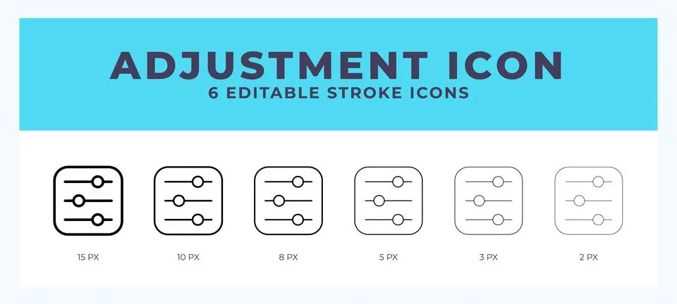 Adjustment line icon. Vector icon symbol. Logo illustration. Editable line .. Stock Illustration