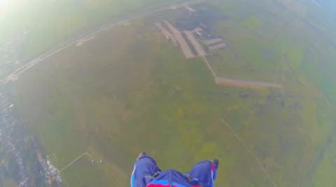Adjustment parachute during descent Stock Footage 32839874
