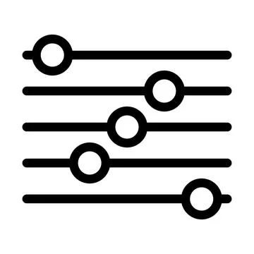 Adjustment parameters icon, settings filter button, regulation control panel Stock Illustration