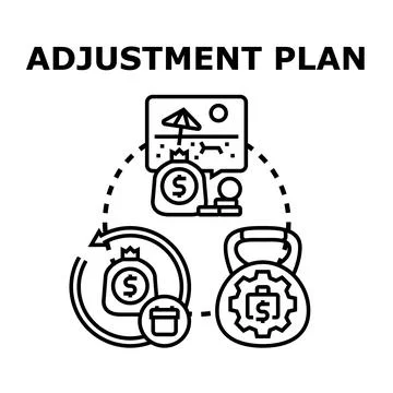 Adjustment plan for financial goals and future planning Stock Illustration