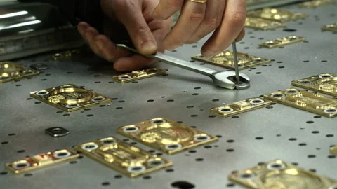 Adjustment of the printing form in the right position Video stock 89915062