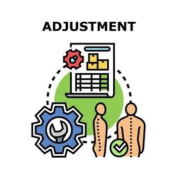 Adjustment process for business problem solving and spine posture イラスト素材