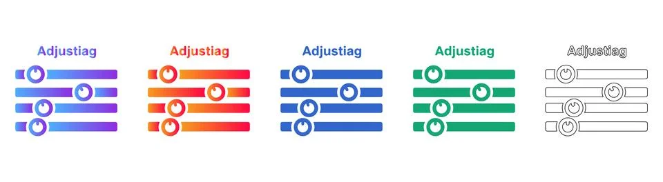 Adjustment Slider Control Icons for User Interfaces 库存插图