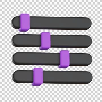 Adjustment slider for settings User Interface 3D icon Illustrazione stock