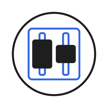 Adjustment sliders icon displaying fine control for digital interface or ap.. Illustrazione stock