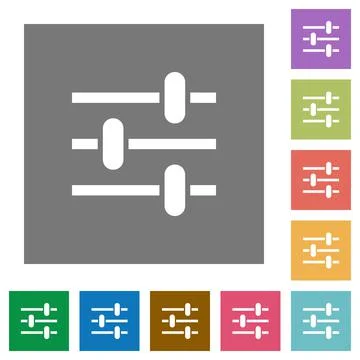 Adjustment square flat icons Stock Illustration